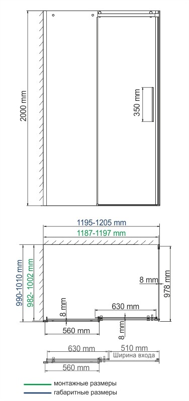 Динкель (Dinkel) 58R10 Душевой уголок