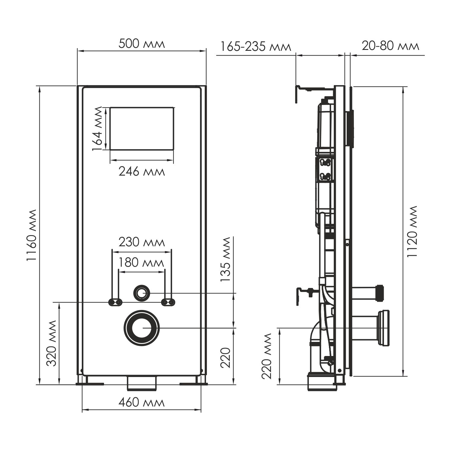 Абенс (Abens) 20TLT.010.ME.WH.RG04 Система инсталляции для унитазов