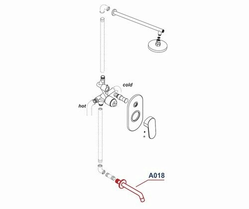 A018 Настенный излив для ванны