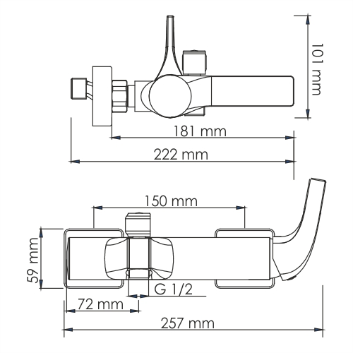 Зауэр (Sauer) 7101 Смеситель для ванны с коротким изливом