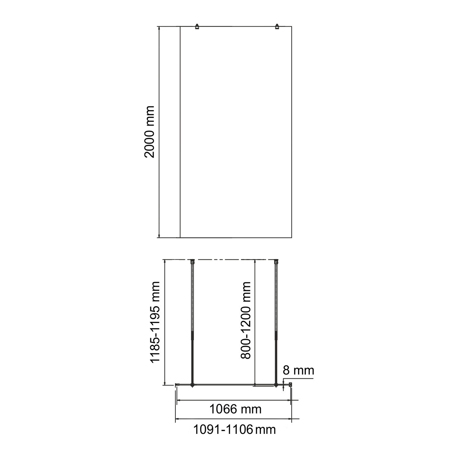 Фехте (Vechte) 60W46BG-TG Душевая перегородка
